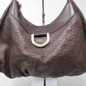 Gucci D Ring Hobo in Guccissima Leather